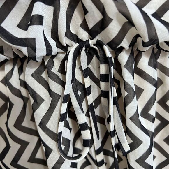 Poetry black and tan chevron high low dress size medium - Picture 11 of 14